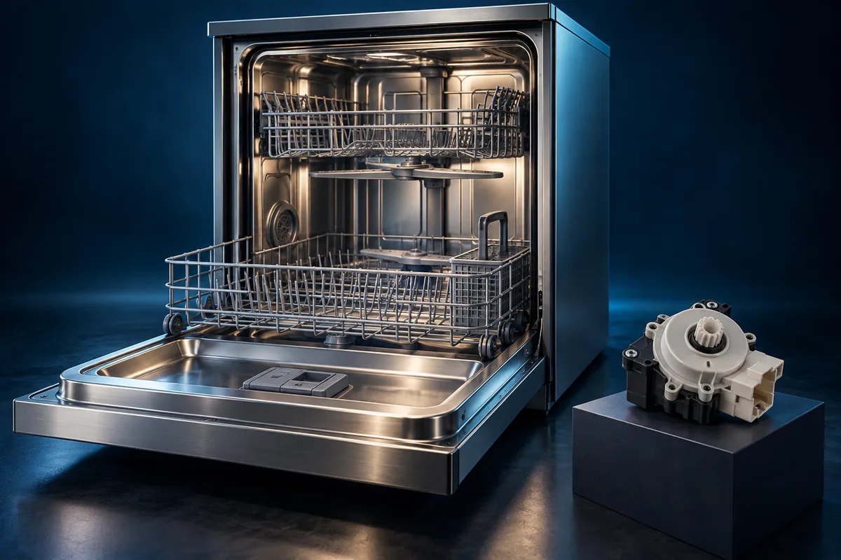 Illustrative dishwasher and diverter-motor concept; not a photograph of an Epic Star job