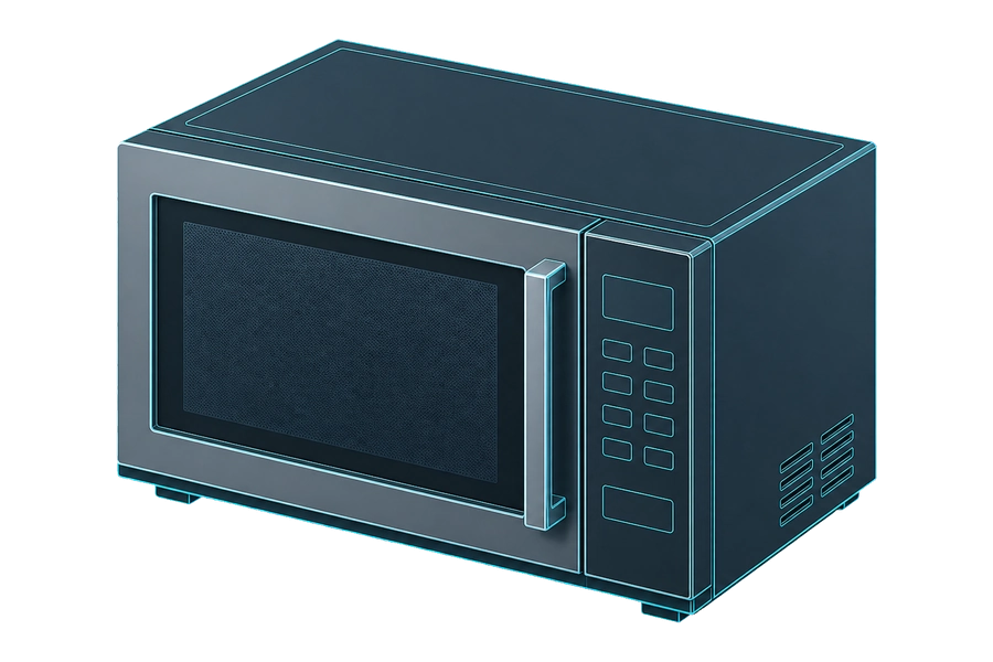 Isometric countertop microwave illustration