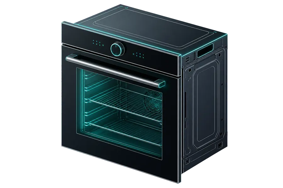 Isometric built-in oven illustration